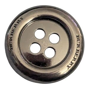 Copy Vintage Burberry 1" Diameter Solid Gunmetal Metal 4 Hole Button